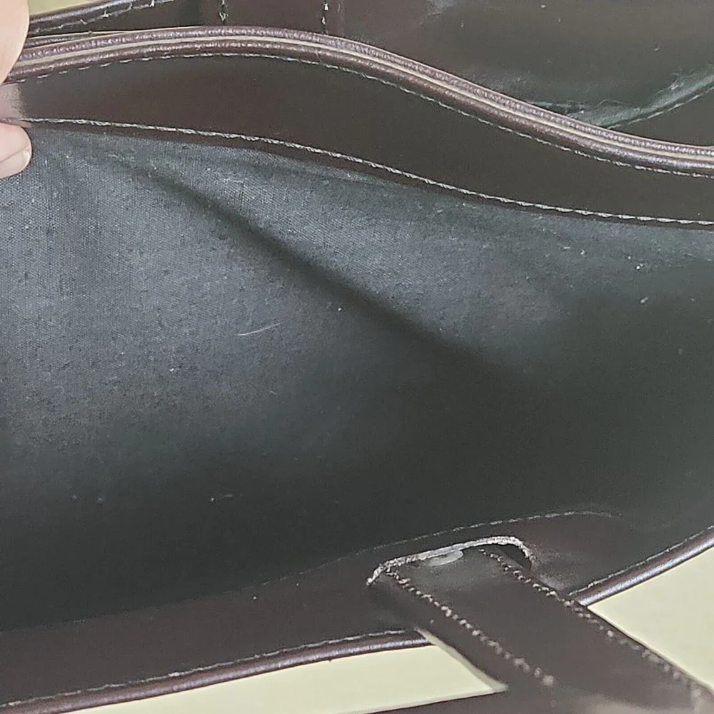 Vintage HIT Briefcase retractable with extra 4 pockets genuine leather brown‎